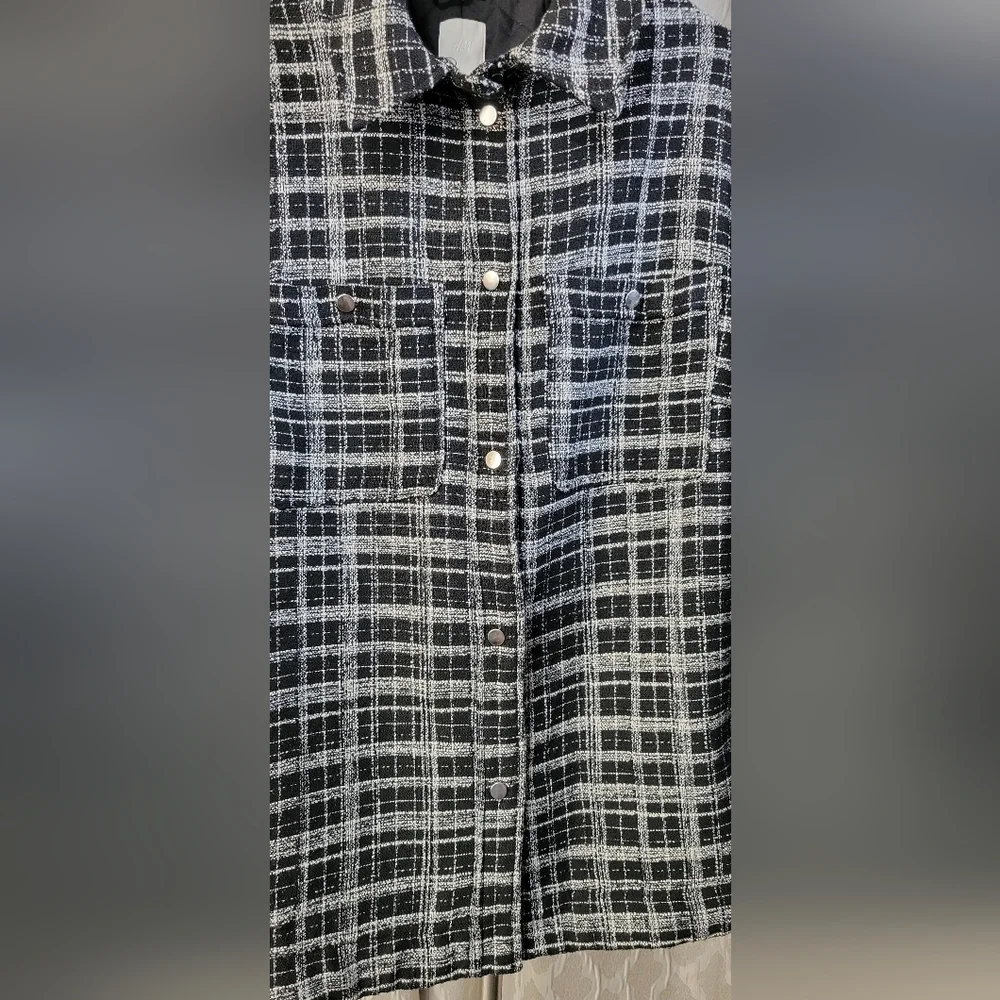 H&M | Black Checked Jacquard Weave Jacket - Picture 14 of 14